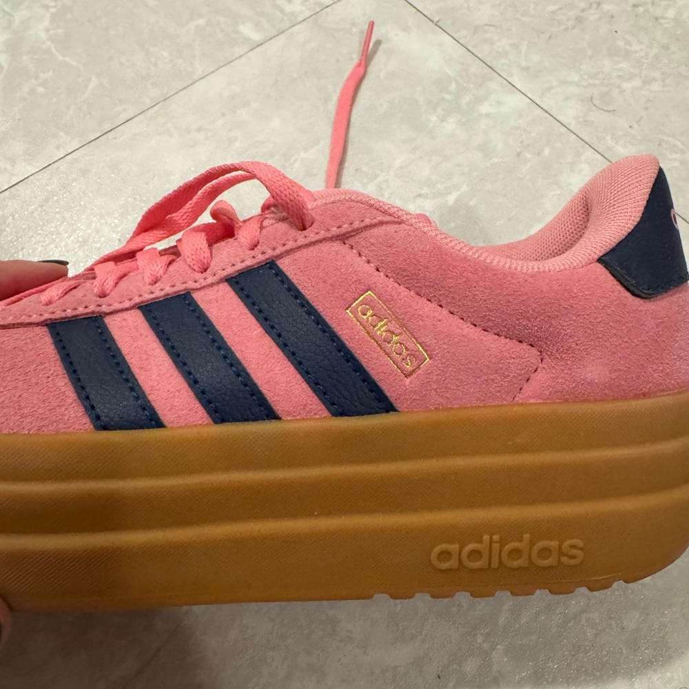 Adidas Pink and Blue Platform Sneakers